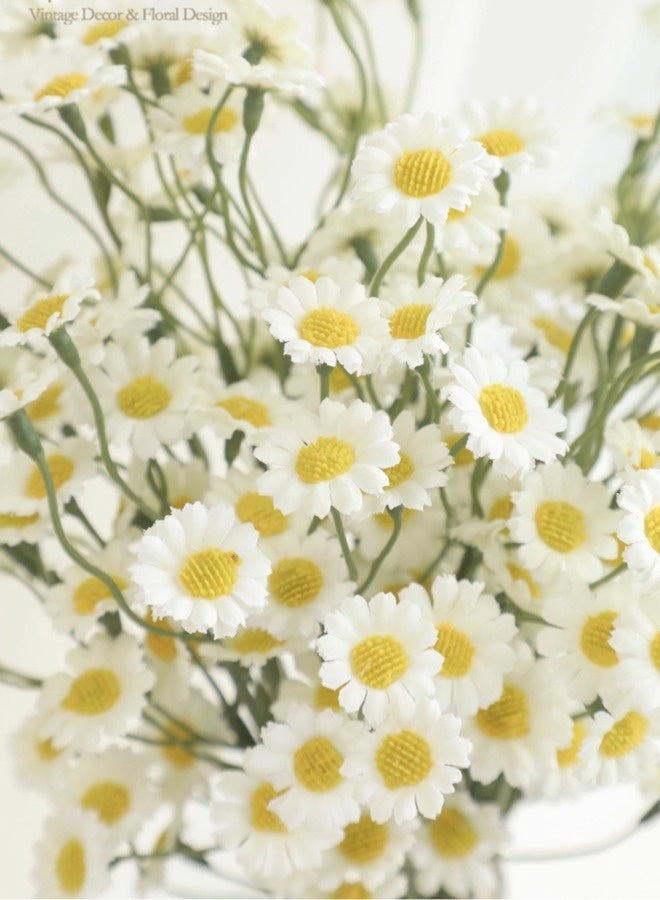 ShebSheb 6Pcs Ivory Small Artificial Flowers Faux Silk Daisies Fake Wildflowers with Stems for DIY White Wedding Bouquets Floral Arrangements Party Decor Centerpieces Decorations (Vase Not Included) - Image 4